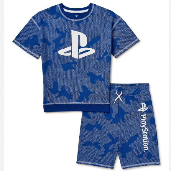 Playstation Boys Camo Graphic Top/Short Set - Picture 1 of 5